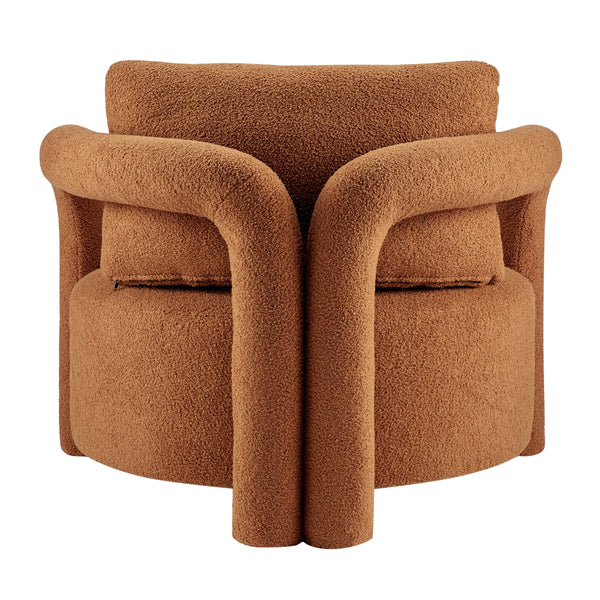 Maisie Faux Shearling Accent Arm Chair, Wilmont Brown