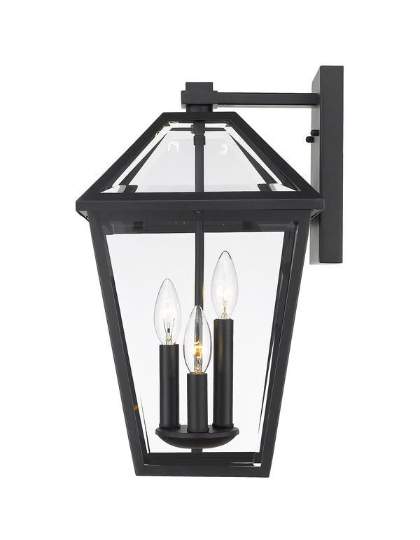 Talbot 3 Light Outdoor Wall Sconce in Black Finish