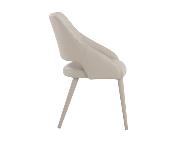 GALEN DINING ARMCHAIR - LINEA LIGHT GREY LEATHER