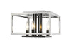 Quadra 4 Light Flush Mount in Chrome + Black Finish