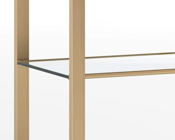 AMBRETTA BOOKCASE - SMALL - GOLD / CLEAR
