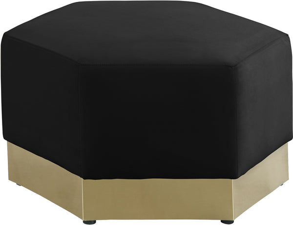 Dianna Ottoman In Black Velvet