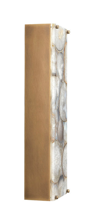 Adeline Rectangle Wall Sconce, Agate Resin and Antique Brass