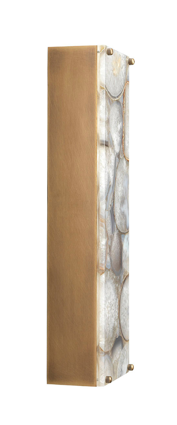 Adeline Rectangle Wall Sconce, Agate Resin and Antique Brass