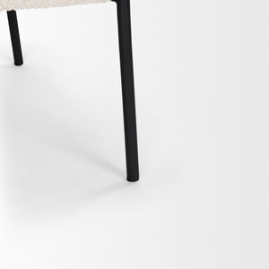 Brently Accent Chair w/ Cream Boucle Fabric & Matte Black Metal Legs