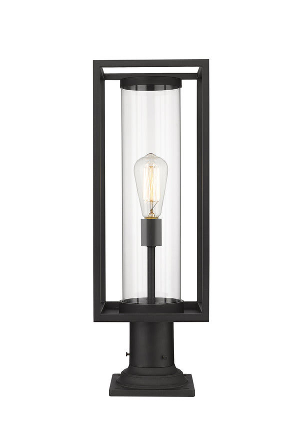 Dunbroch 1 Light Outdoor Pier Mounted Fixture in Black Finish