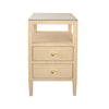 TWO DRAWER SIDE TABLE IN NATURAL GRASSCLOTH