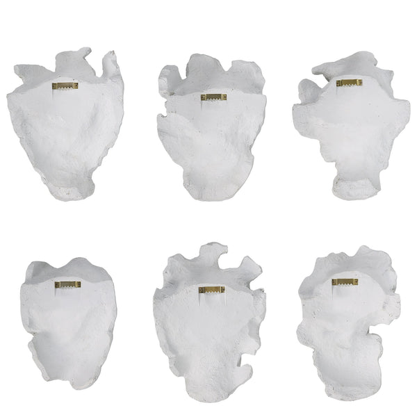Self-Portrait White Mask Wall Decor, Set/6