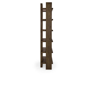 Doku Solid Oak Wood Bookcase with Ample Shelving
