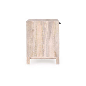 Jensen Solid Wood Nightstand with Cane Detailing - Taupe