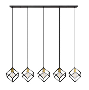 Vertical 5 Light Island/Billiard in Bronze + Olde Brass Finish