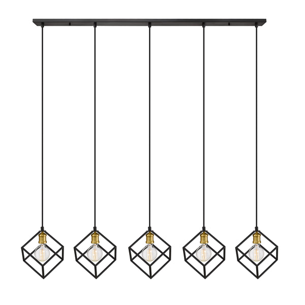 Vertical 5 Light Island/Billiard in Bronze + Olde Brass Finish