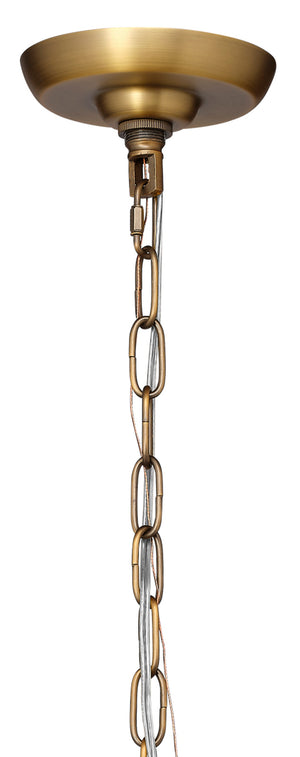 Glenn Large Round Metal 6-Light Chandelier, Antique Brass