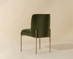 RICHIE DINING CHAIR - ANTIQUE BRASS - FOREST GREEN