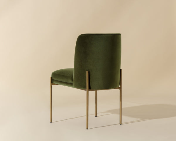 RICHIE DINING CHAIR - ANTIQUE BRASS - FOREST GREEN
