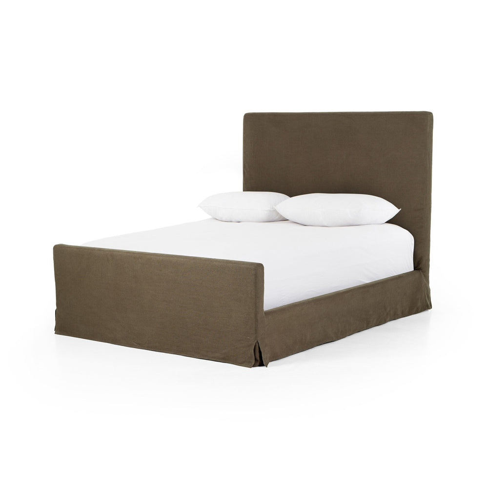 Daphne Slipcover Queen Bed - Brussels Coffee