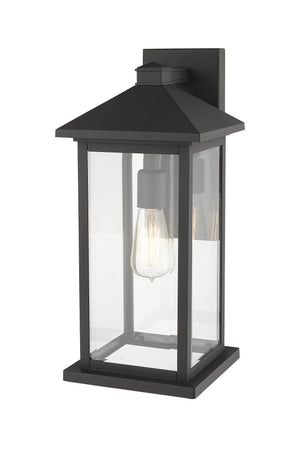 Portland 1 Light Outdoor Wall Sconce in Black Finish