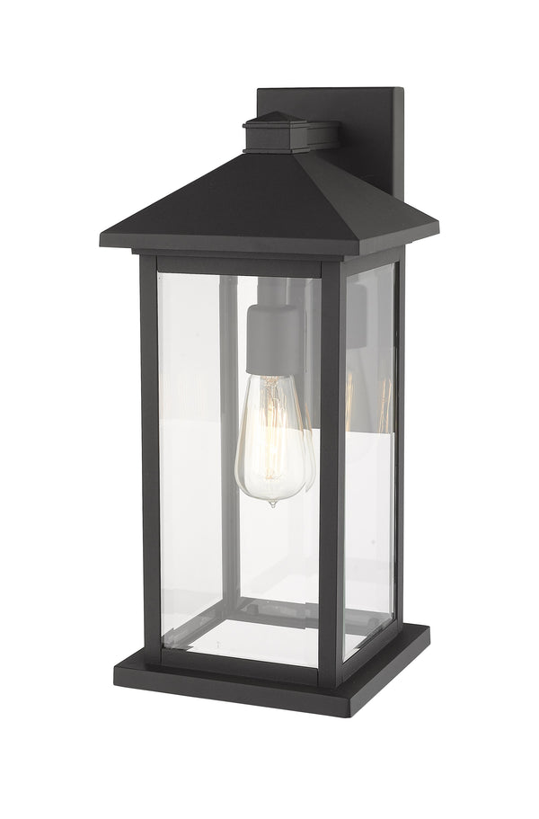 Portland 1 Light Outdoor Wall Sconce in Black Finish