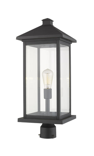 Portland 1 Light Outdoor Post Mount Fixture in Black Finish