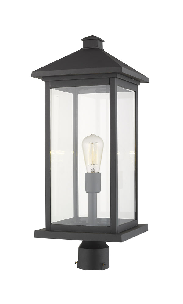 Portland 1 Light Outdoor Post Mount Fixture in Black Finish