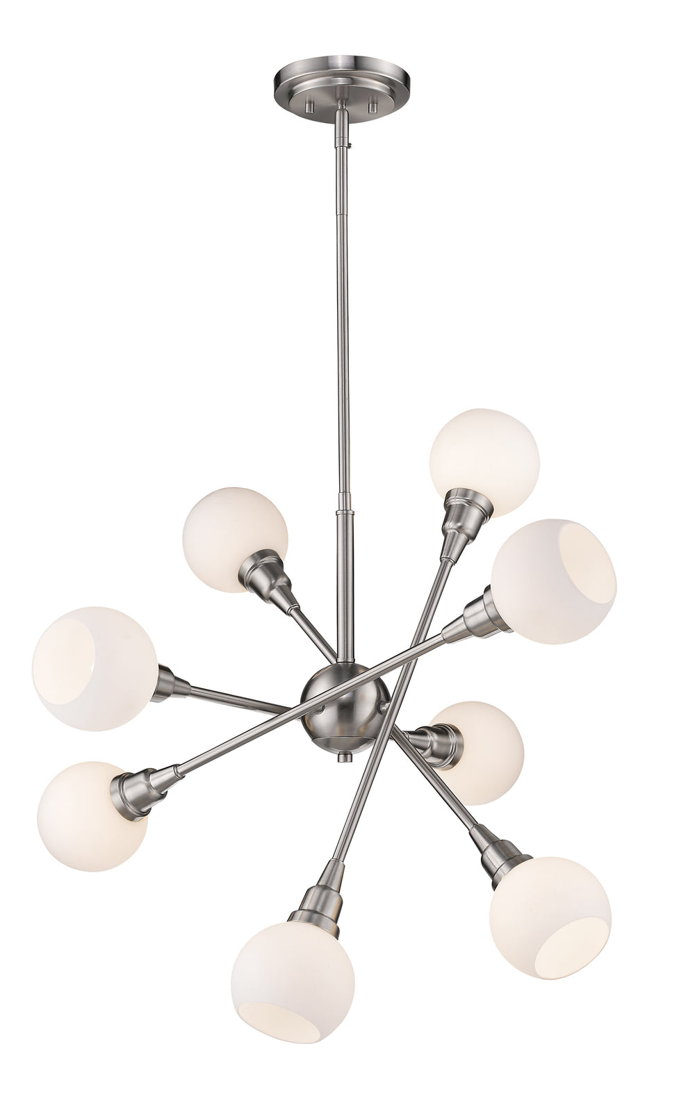Tian 8 Light Pendant in Brushed Nickel Finish