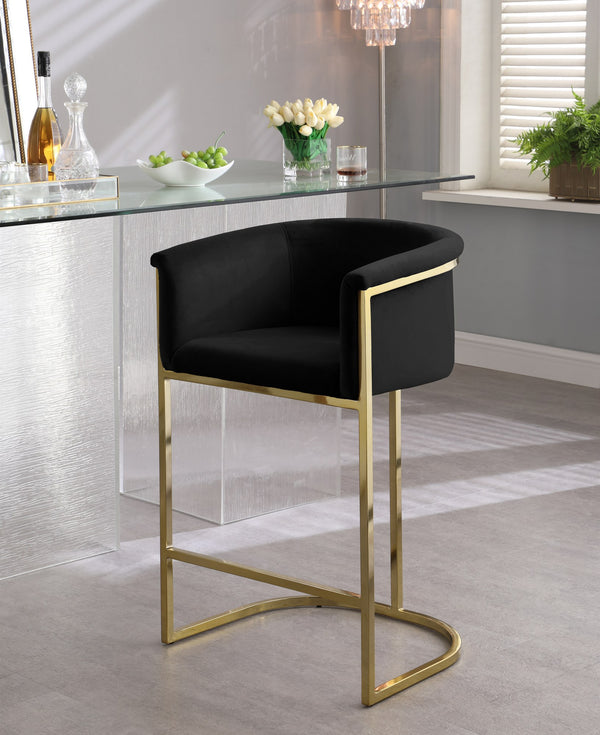 David Stool In Black Velvet