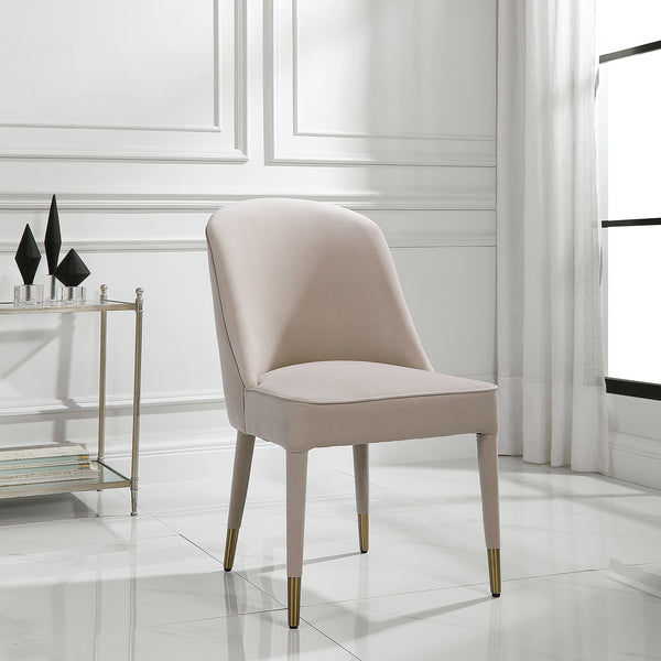 Brie Armless Chair, Champagne Set Of 2