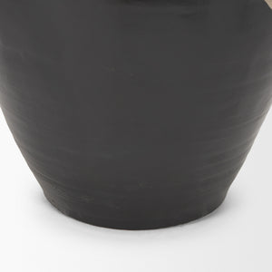 Tully Textured Matte Brown w/ Matte Black Short Ceramic Floor Vase