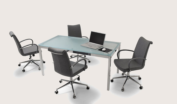 tulip office chair dark grey wool