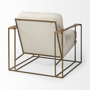 Watson Cream Fabric Wrap Gold Metal Frame Accent Chair