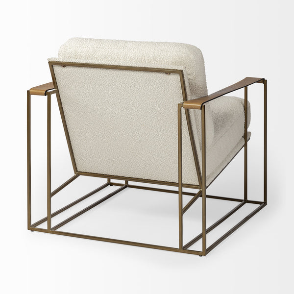 Watson Cream Fabric Wrap Gold Metal Frame Accent Chair