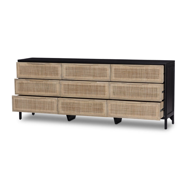 Sydney 9 Drawer Dresser In Black Wash