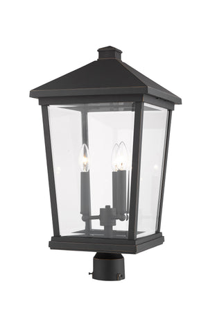 Beacon 3 Light Outdoor Post Mount Fixture in Oil Rubbed Bronze Finish