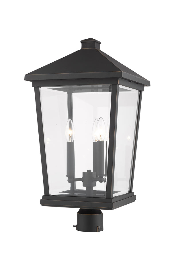 Beacon 3 Light Outdoor Post Mount Fixture in Oil Rubbed Bronze Finish