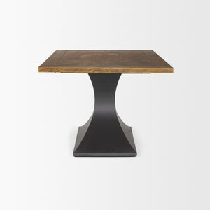 Maxton II 79x39 Rectangular Brown Solid Wood Top Dark Gunmetal Base Dining Table