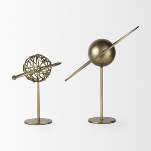 Atlas 10.0L x 8.0W x 12.0H Gold Metal Solar System Ornament