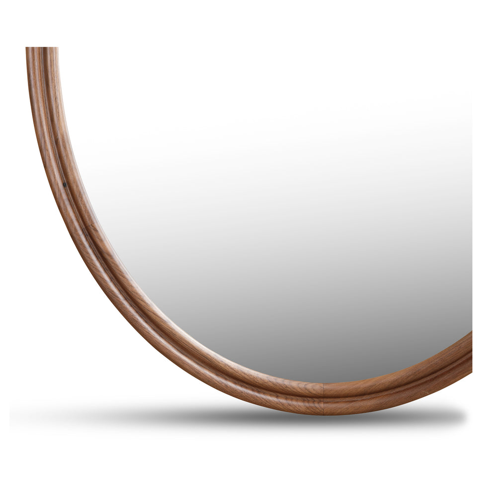 Alcott Oval Mirror in Walnut Finish