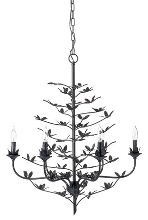 Blooming Iron 6-Light Chandelier, Black