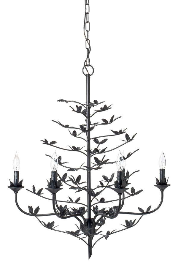 Blooming Iron 6-Light Chandelier, Black
