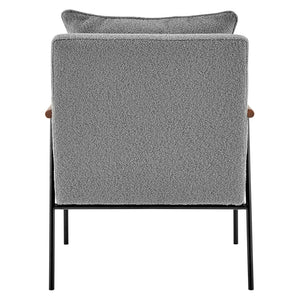 Quinton Fabric Accent Arm Chair In Boucle Gray