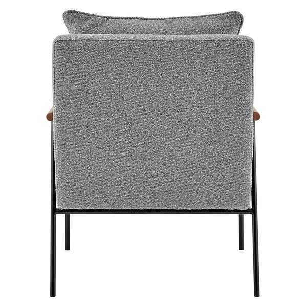 Quinton Fabric Accent Arm Chair In Boucle Gray