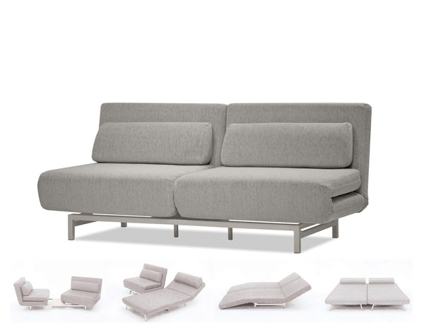ISO Double Fabric Motion Sofa in Double silver fabric