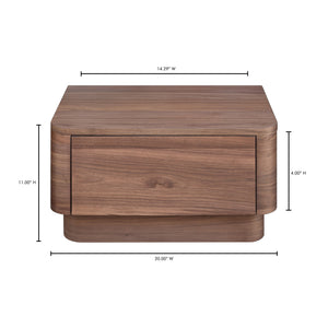 Moe's Round Off Small Nightstand in Walnut