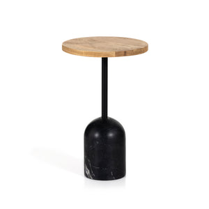 Fay Accent Table In Black Marble