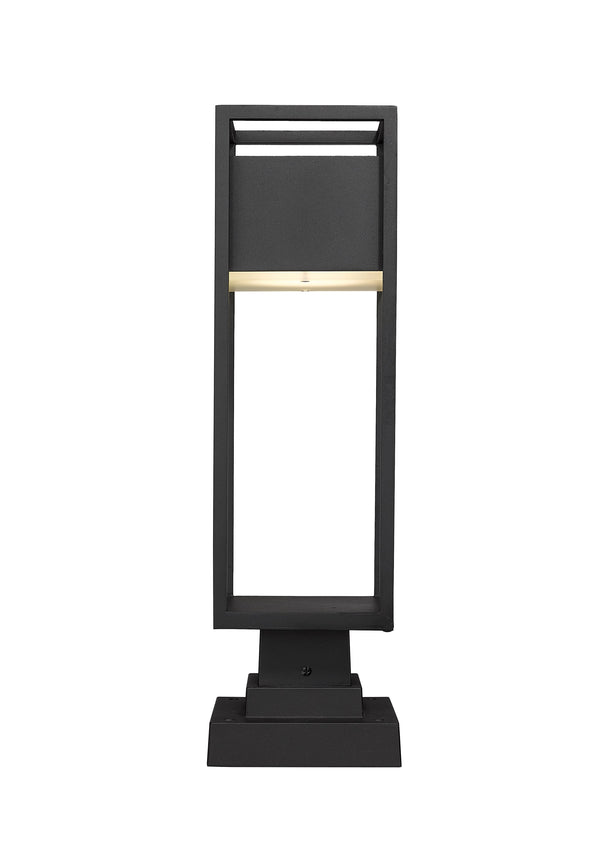 Barwick 1 Light Outdoor Pier Mounted Fixture in Black Finish