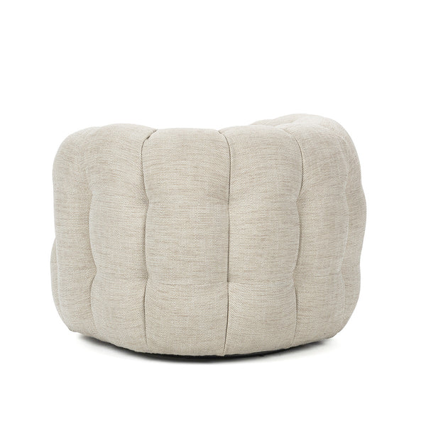 Walter Swivel Chair with Biscuit Tufting - Flax