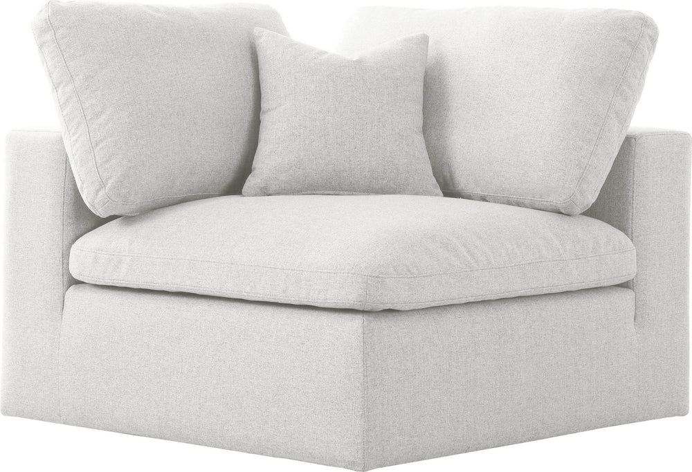 Carmen Cloud Corner Chair In Cream Linen Fabric