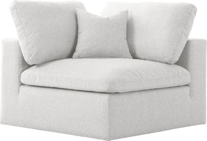 Carmen Cloud Corner Chair In Cream Linen Fabric