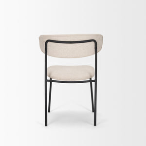 Corey Dining Chair w/ Oatmeal Fabric & Matte Black Metal