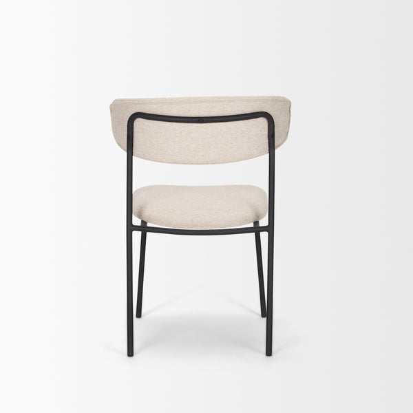 Corey Dining Chair w/ Oatmeal Fabric & Matte Black Metal